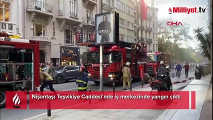 Nişantaşı'nda iş merkezi'nde yangın! Ekipler sevk edildi