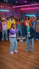 Two girls having a dance battle