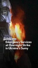 Emergency Services at Overnight Strike in Ukraine’s Sumy