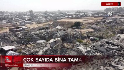 İsrail'in Gazze'nin Tel el-Hava Mahallesi'nde bıraktığı yıkım havadan görüntülendi