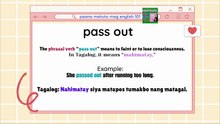 Learn Phrasal Verbs in English Lesson #1 pass out (English-Tagalog Explanation