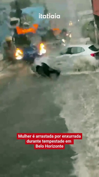 Chuva em BH: vídeo mostra  mulher sendo arrastada pela enxurrada no Alto Vera Cruz