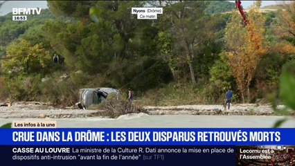Crue dans la Drôme: les deux personnes portées disparues retrouvées mortes