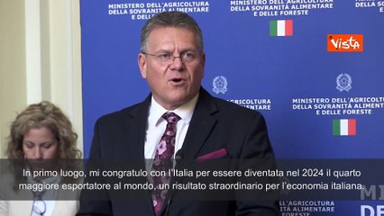 Sefcovic: Congratulazioni Italia per essere diventata 4° esportatore al mondo nel 2024