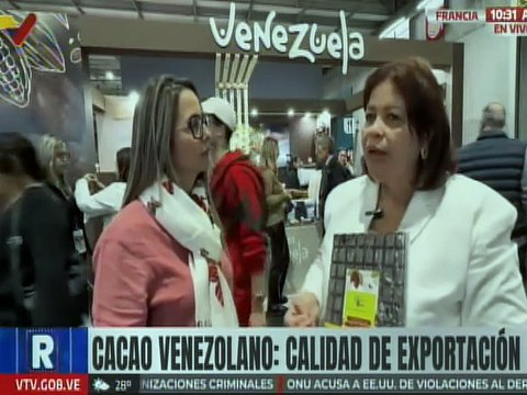 Empresa venezolana expone productos de cacao de calidad en el Salón del Chocolate París 2025