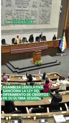 Asamblea Legislativa sanciona la ley del diferimiento de créditos en su última escandalosa sesión
