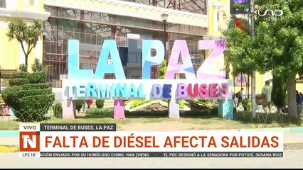 TERMINAL DE BUSES LA PAZ, FALTA DE DIÉSEL AFECTA SALIDAS