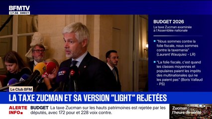 Taxe Zucman rejetée: pour Laurent Wauquiez, président du groupe Droite républicaine à l'Assemblée, les députés LR "ont fait le travail"
