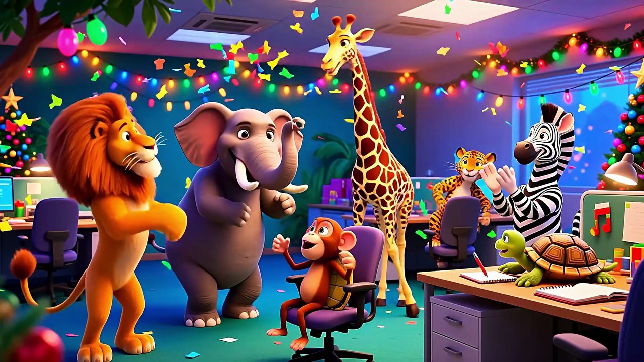 Un Safari en mi Oficina 🐘🎨 | Canción Infantil Divertida y Educativa | Kindifatoy