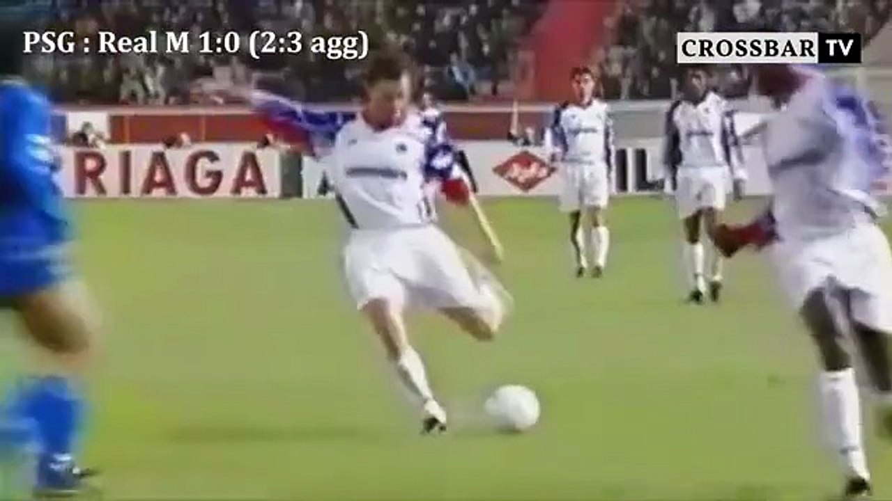 Football : Coupe de l'UEFA Saison 1992-1993 Quart de Finale Match Retour PSG - Real Madrid