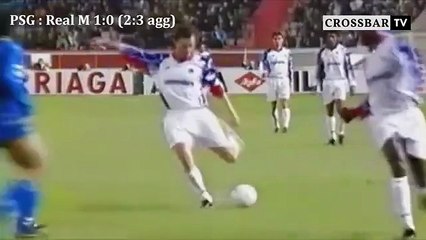 Football : Coupe de l'UEFA Saison 1992-1993 Quart de Finale Match Retour PSG - Real Madrid