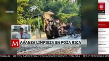 Avanza la limpieza en Poza Rica; reparación de la central camionera tardará varios días