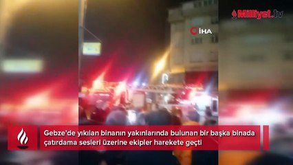 Gebze’de yıkılan binanın yakınındaki bir binada çatlaklar oluştu