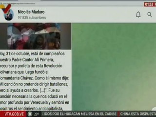 Pdte. Maduro: Hoy 31 de octubre está de cumpleaños nuestro Alí Primera, precursor de esta revolución
