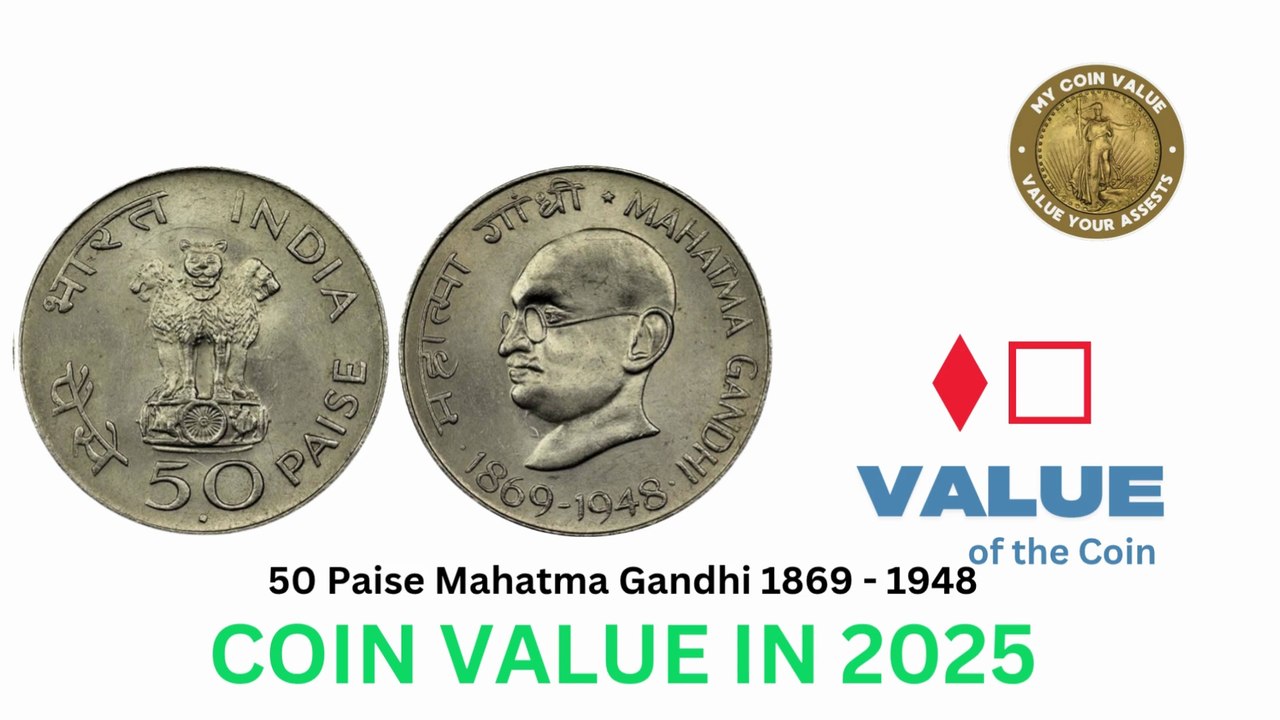 50 Paise Mahatma Gandhi 1869 - 1948 Coin Value, 50 Paise Mahatma Gandhi 1869 - 1948 Coin Price