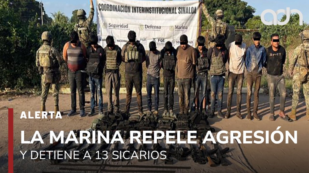 🚨¡Última Hora! Marina repele agresión y detiene a 13 sicarios en Navolato