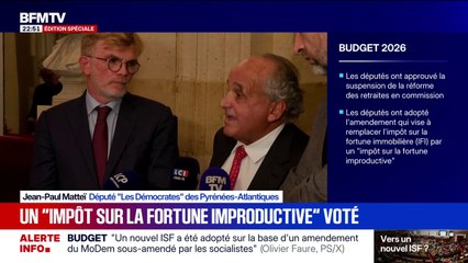 Impôt sur la fortune improductive: "On voulait répondre à un souci d'une forme d'injustice sociale et fiscale", déclare Jean-Paul Matteï, député (Les Démocrates), qui est à l'origine de cet amendement