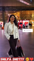 Bollywood Actress Shilpa Shetty Spotted at Mumbai Airport 🔥🌹❤️