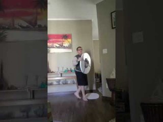 Boy Slips While Showing Off Shield