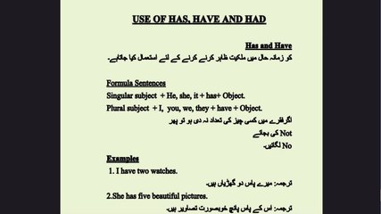 Learn the uses of has, have, and had in your native language