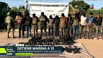 Marinos detienen a 13 presuntos integrantes de “Los Mayos” en Navolato