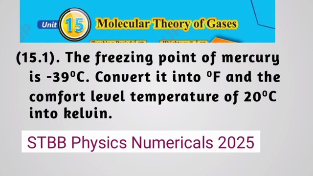 The freezing point of mercury is -39 degree centigrade. Convert it into degree fahrenheit and comfort level of temperature 20 degree Celsius into kelvin