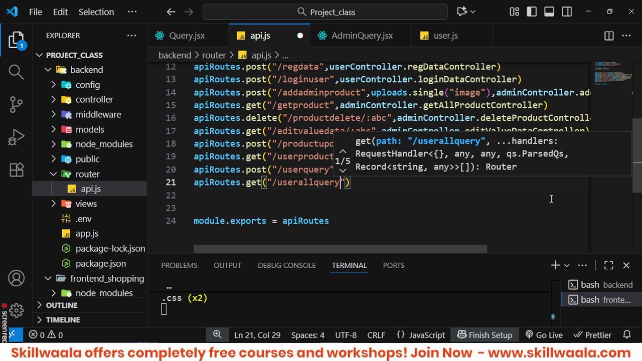 📖 Today’s Class: Building Complete Admin — Add Product (Frontend + Backend) 📅 Skillwaala’s Free Full Stack Web Development Course