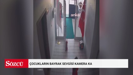 Şanlıurfa Ceylanpınar'da, çocukların bayrak sevgisi kamera kayıtlarına yansıdı