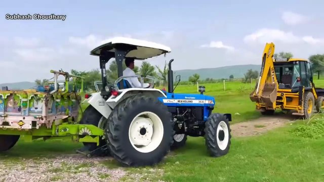 Jcb 3dx Xpert Loading Mud Trolley TATA Tippers Tractors Swaraj New Holland 3630 Tractor Thar truck