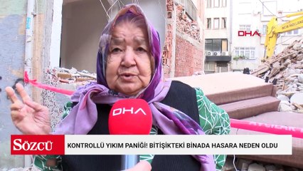 Kontrollü yıkım paniği! Bitişikteki binada hasara neden oldu
