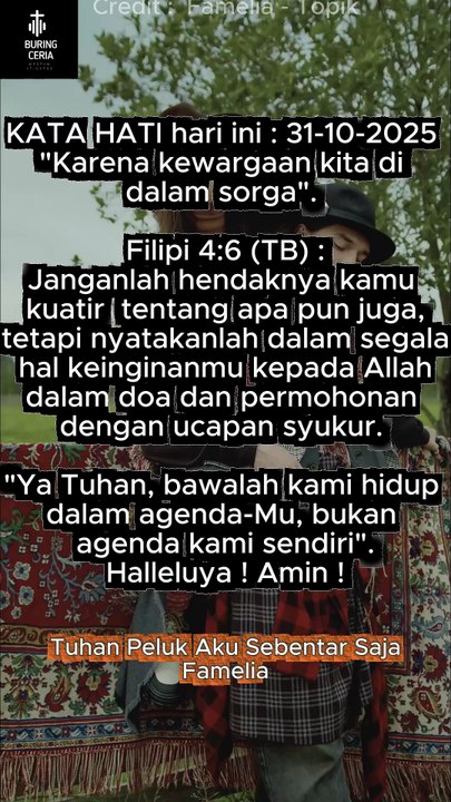 KATA HATI hari ini  31-10-2025 #music #worship #viral #video #saatteduh #cover #coversong