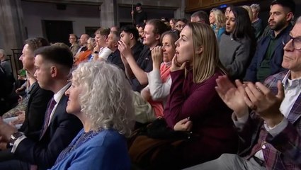 Moment Question Time filming halted and audience burst into applause as Andrew news breaks