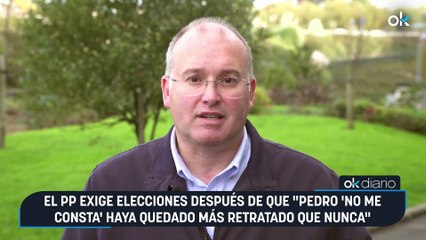 El PP exige elecciones después de que "Pedro 'no me consta' haya quedado más retratado que nunca"