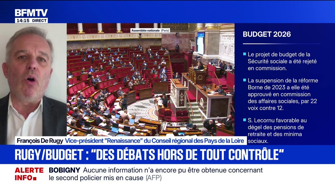 Budget 2026: "On voit bien que les débats sont hors de tout contrôle [...] J'ai envie de dire aux députés 'arrêtez cette débauche d'amendements'", déclare François de Rugy (Renaissance)