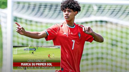 Cristiano Ronaldo JR. se luce con su primer gol para Portugal sub-16 en la victoria contra Gales