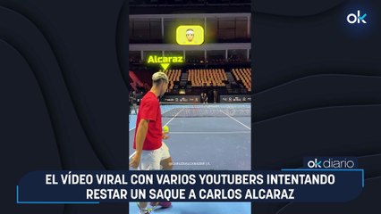 El vídeo viral con varios youtubers intentando restar un saque a Carlos Alcaraz
