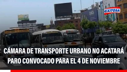 Cámara de Transporte Urbano no acatará paro del 4 de noviembre: "Es convocado por un grupo minoritario"