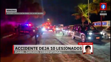 Accidente de autobús en Veracruz deja 10 personas lesionadas