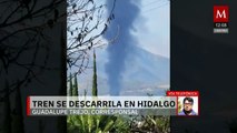 Se descarrila e incendia un tren en Hidalgo; autoridades investigan causas