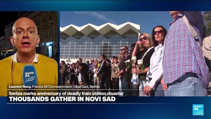 'Seas of people': Huge crowds rally in Novi Sad to mark train station disaster anniversary