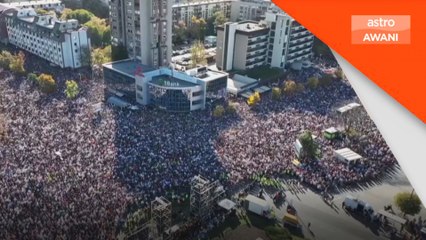 Puluhan ribu sertai peringatan setahun tragedi runtuhan bumbung stesen kereta api di Novi Sad