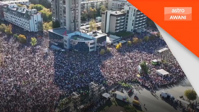 Puluhan ribu sertai peringatan setahun tragedi runtuhan bumbung stesen kereta api di Novi Sad