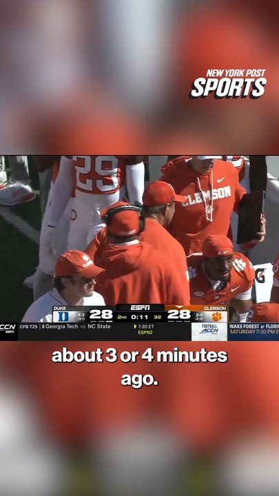 Clemson football coach Dabo Sweeney curses out defense after Duke scores 28
