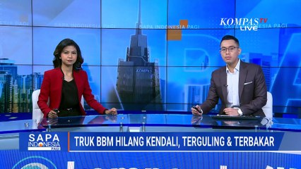 Mobil Tangki BBM Terguling dan Terbakar di Cianjur, Pos Polisi Ikut Hangus Terbakar | SAPA PAGI