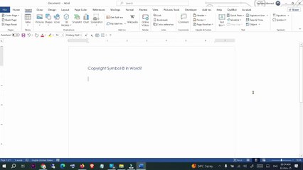 Copyright Symbol in MS Word