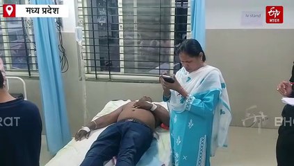 बड़वानी में ड्राइवर के ब्रेक लगाते ही हादसा, बीच सड़क पर पलटी स्लीपर बस, 16 घायल