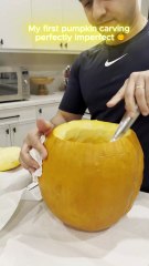 My first pumpkin carving — perfectly imperfect 🎃