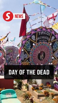 Cemetery becomes a patchwork of kites on Day of the Dead in Guatemala