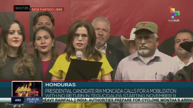 Honduras: Presidential candidate Rixi Moncada calls for mobilization with no return in Tegucigalpa starting November 9