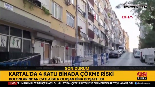 İstanbul Kartal’da çatlaklar oluşan 4 katlı bina tahliye edildi